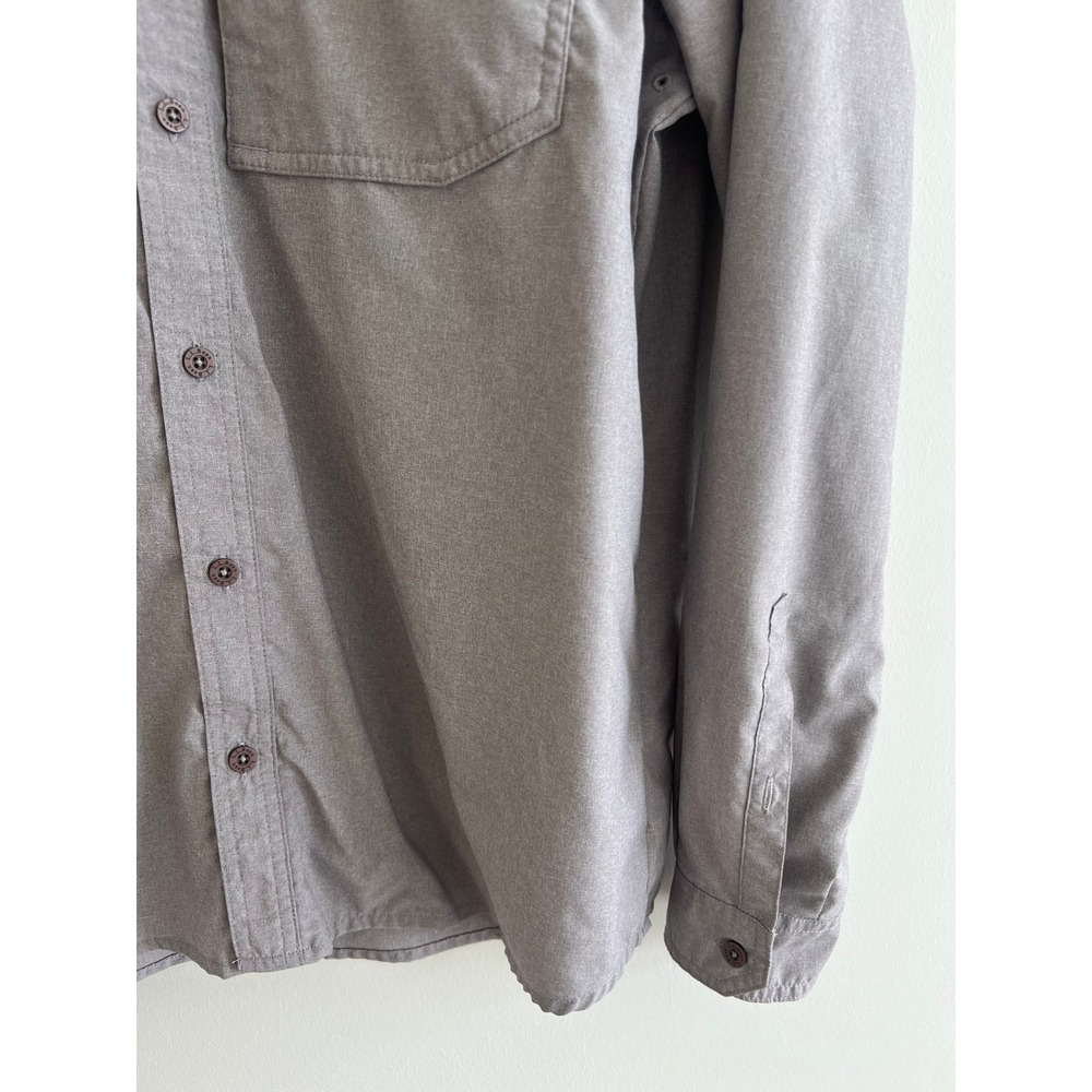 LL Bean L Gray Fishing Shirt Technical Outdoor Button Down Gorpcore Normcore - Picture 3 of 7